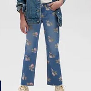 Kids High Rise Floral '90s Straight Jean